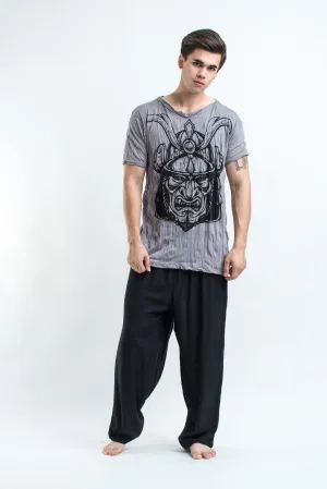 Mens Kabuto Samurai Mask T-Shirt in Gray