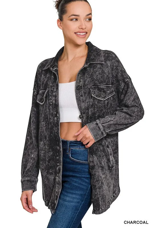 Mineral Washed Shacket - Zenana