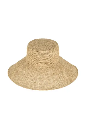 NATURAL RAFIA WIDE BRIM HAT - NATURAL