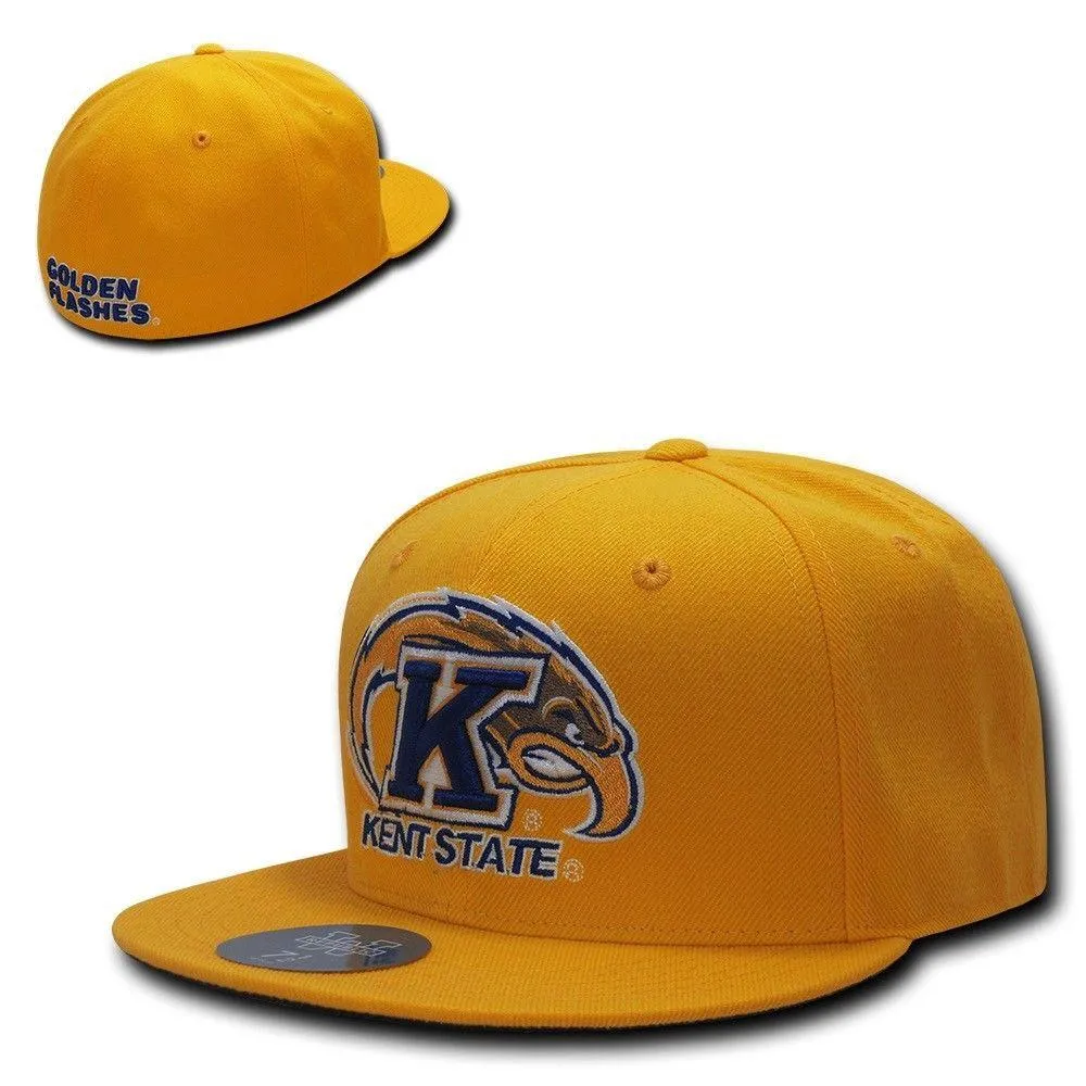 NCAA Kent State Golden Flashes University College Fitted Caps Hats Gold
