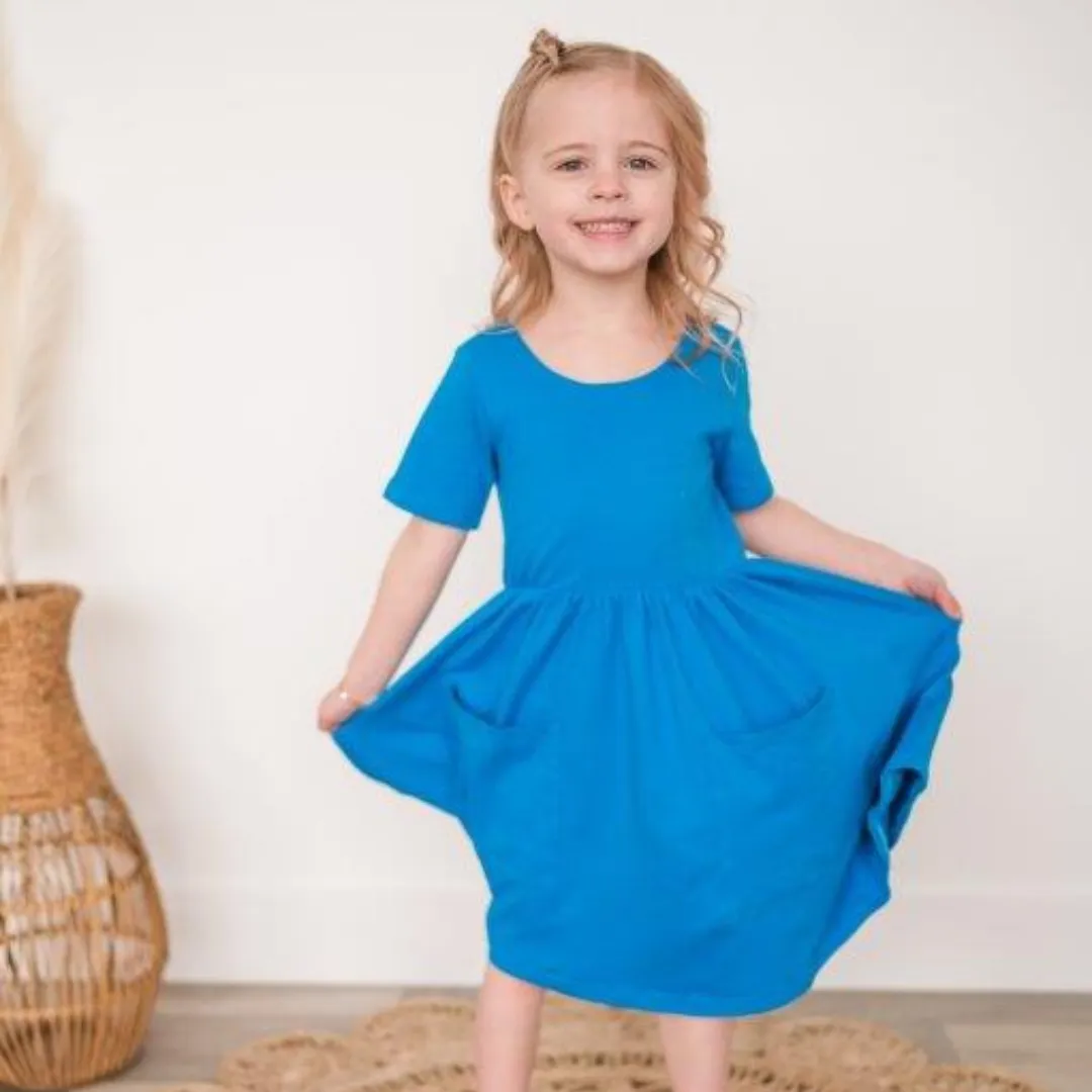 Poolside Blue Twirl Dress