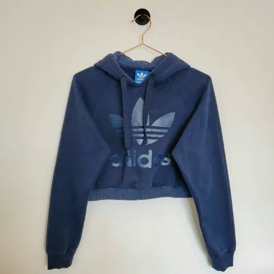 Reworked Crop Adidas Hoodie | Size 8