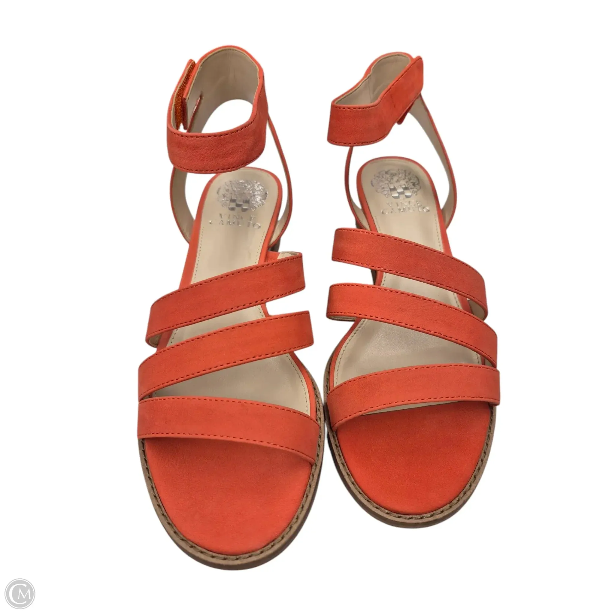 Sandals Heels Wedge By Vince Camuto In Orange, Size: 8