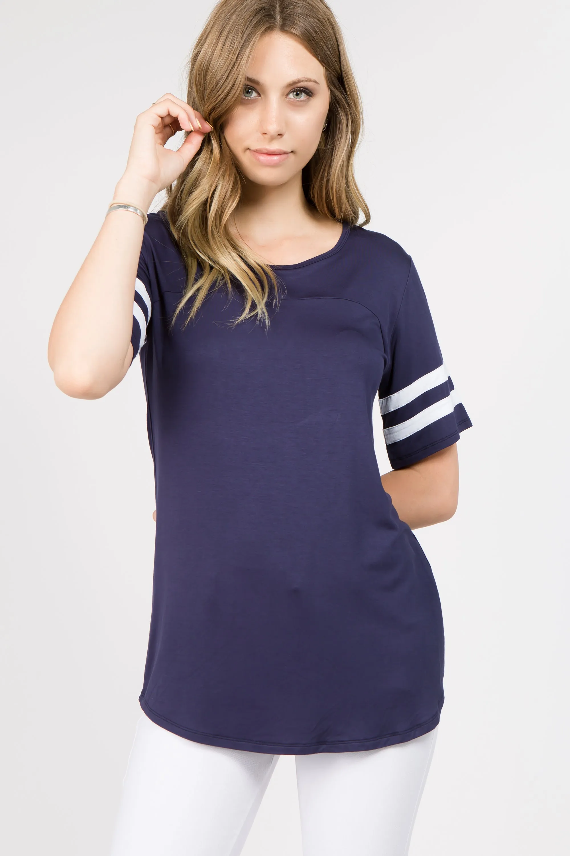 Score A Goal Varsity Stripe Top