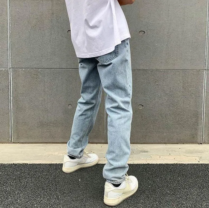 Skull retro street loose jeans