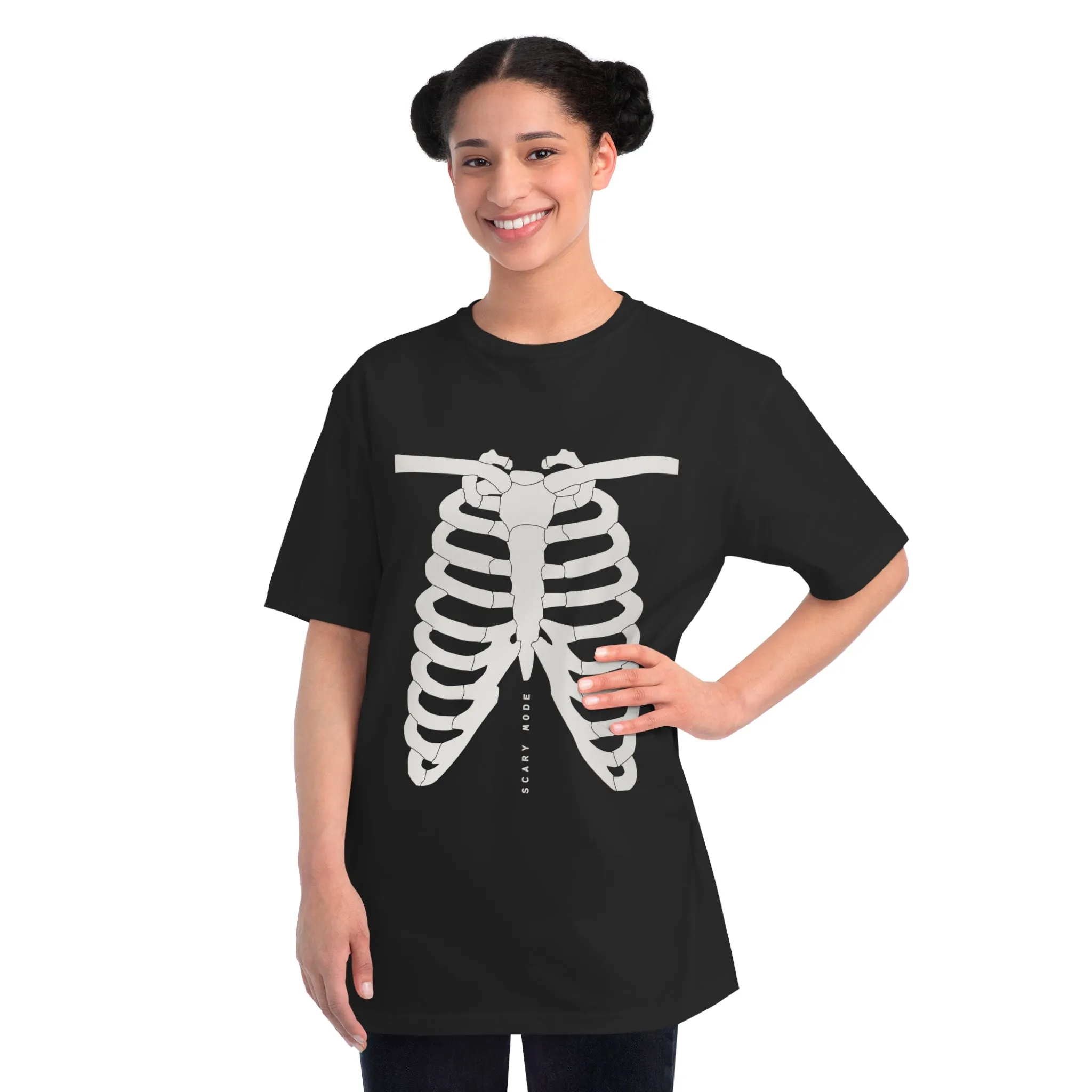 Spine-Chilling Style: Kay Chimba Scary Mode Rib Cage Organic T-Shirt