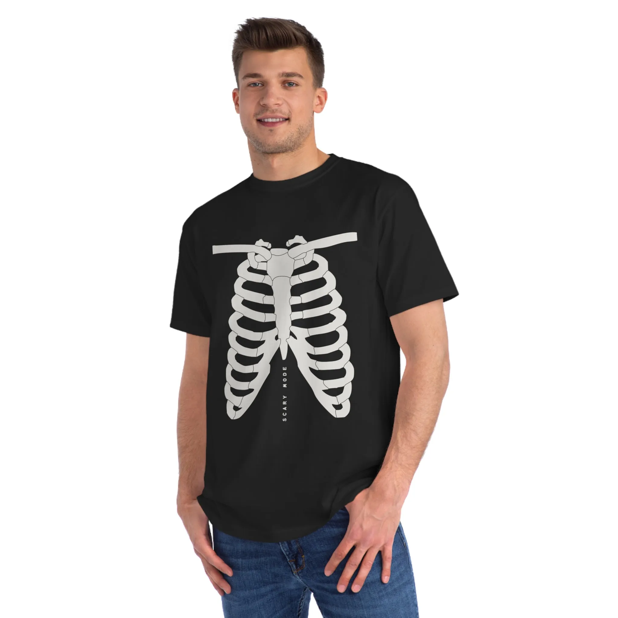 Spine-Chilling Style: Kay Chimba Scary Mode Rib Cage Organic T-Shirt