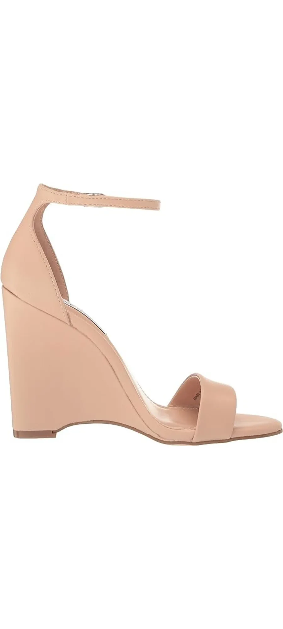Steve Madden Mallor Tan Ankle Strap Round Open Toe Wedge Heeled Fashion Sandals