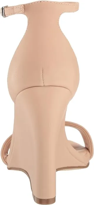 Steve Madden Mallor Tan Ankle Strap Round Open Toe Wedge Heeled Fashion Sandals