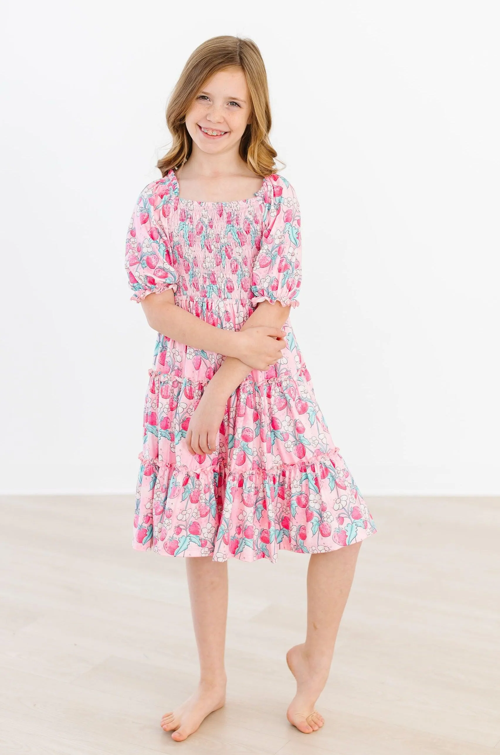Strawberry Shortcake Smocked Ruffle Dress