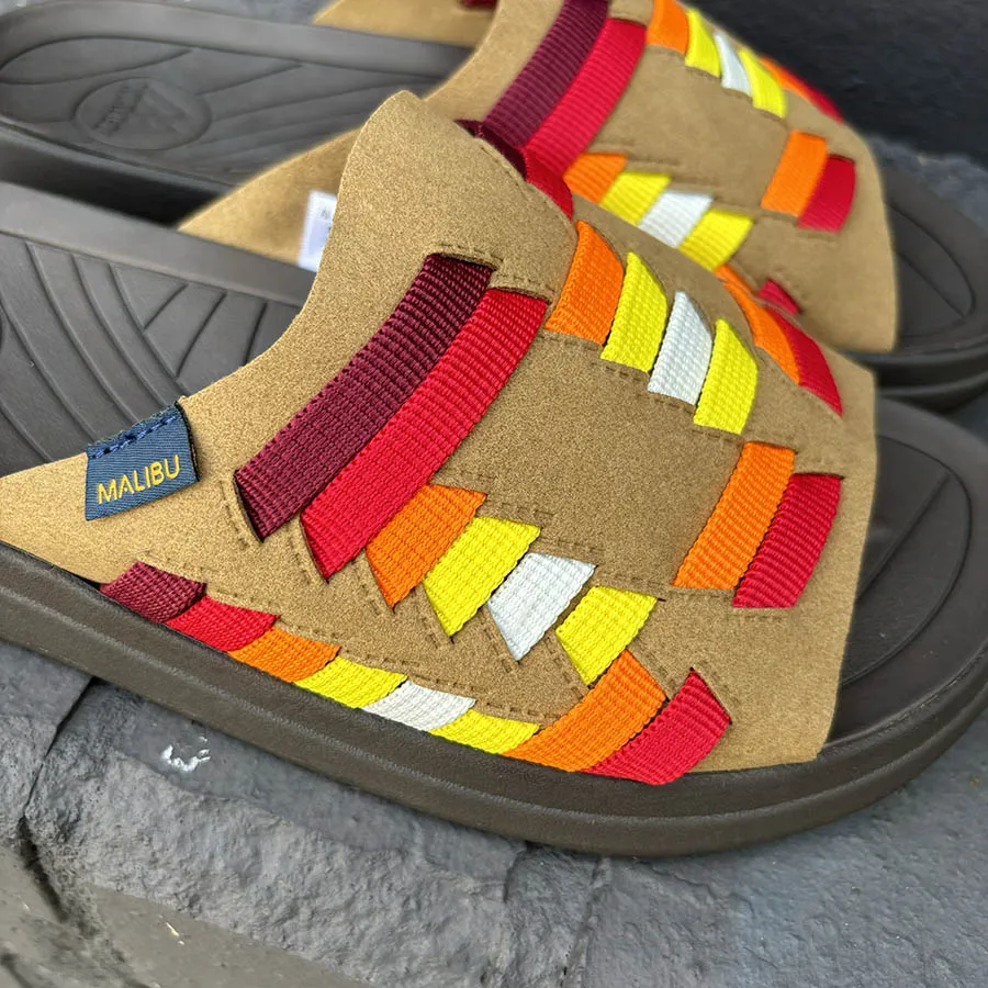 Thunderbird Slide /  Suede Vegan Coyote Red Dark Brown