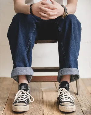 Tooling Casual American Retro High Waist Loose Men's Jeans