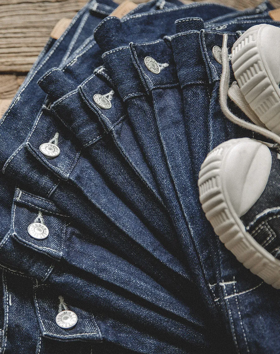 Tooling Casual American Retro High Waist Loose Men's Jeans