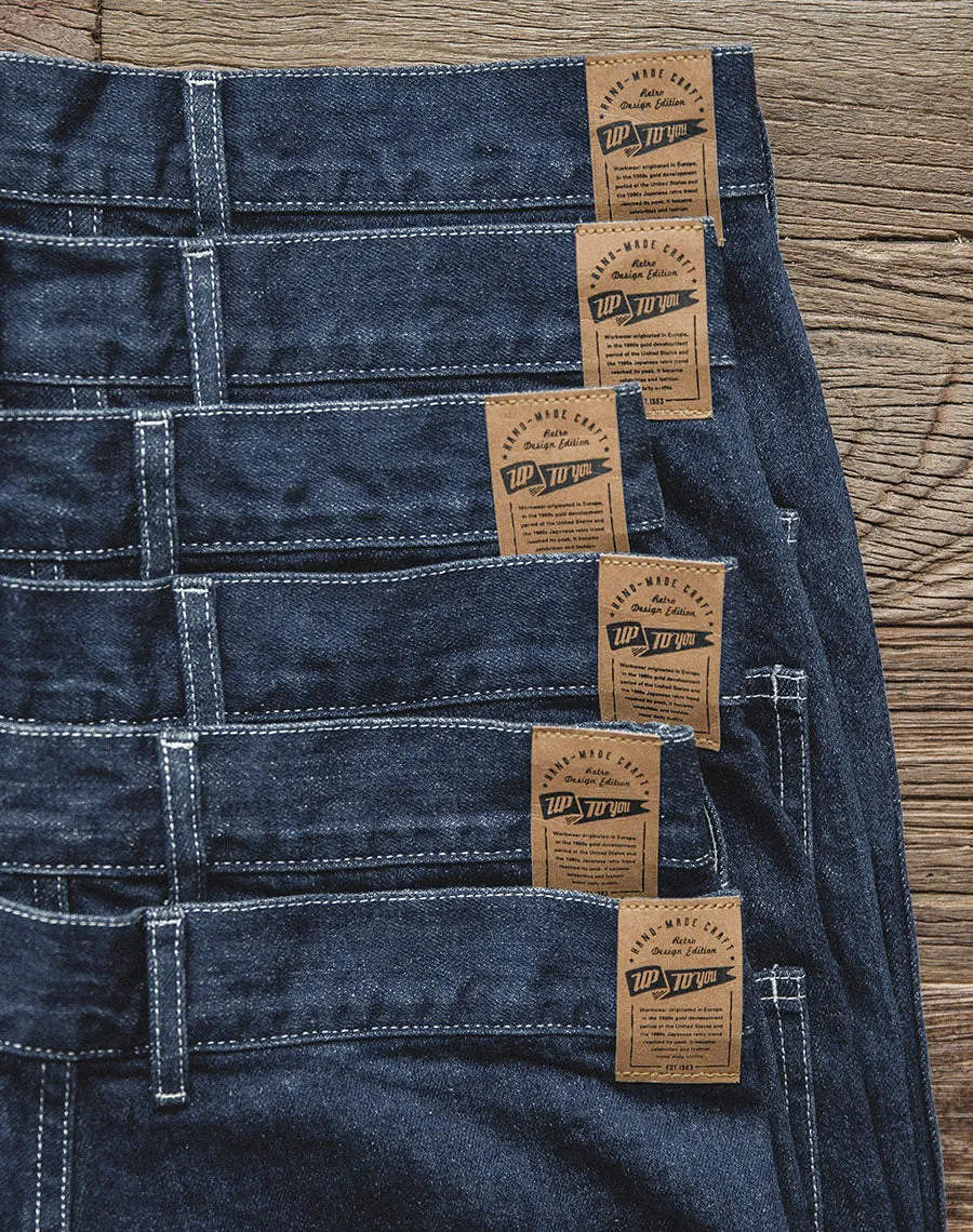 Tooling Casual American Retro High Waist Loose Men's Jeans
