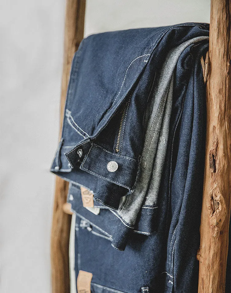 Tooling Casual American Retro High Waist Loose Men's Jeans