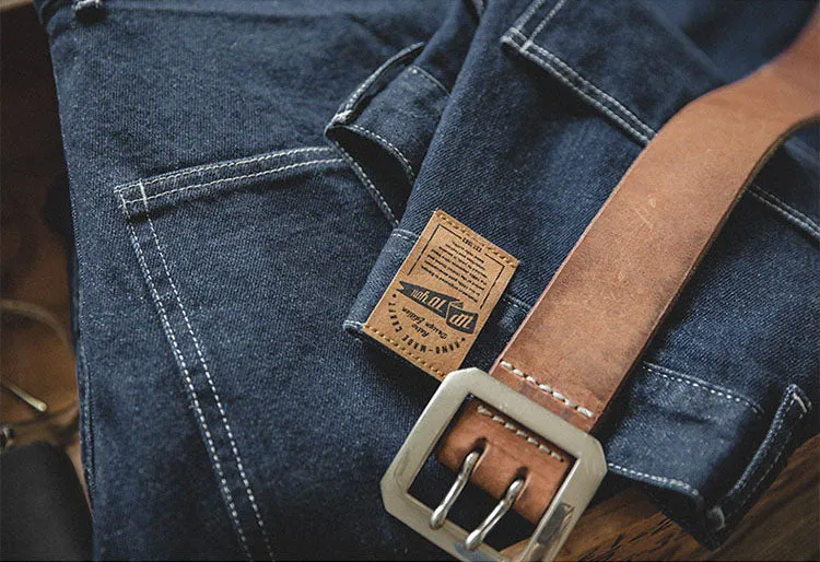 Tooling Casual American Retro High Waist Loose Men's Jeans