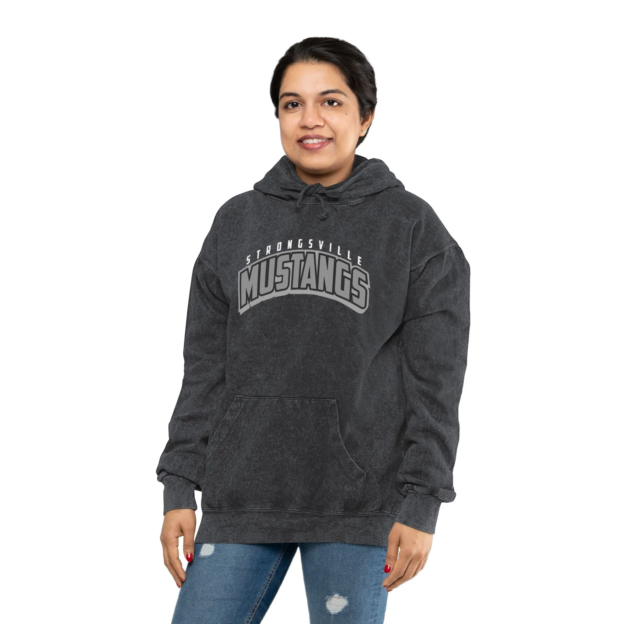 Unisex Mineral Wash Hoodie B&W