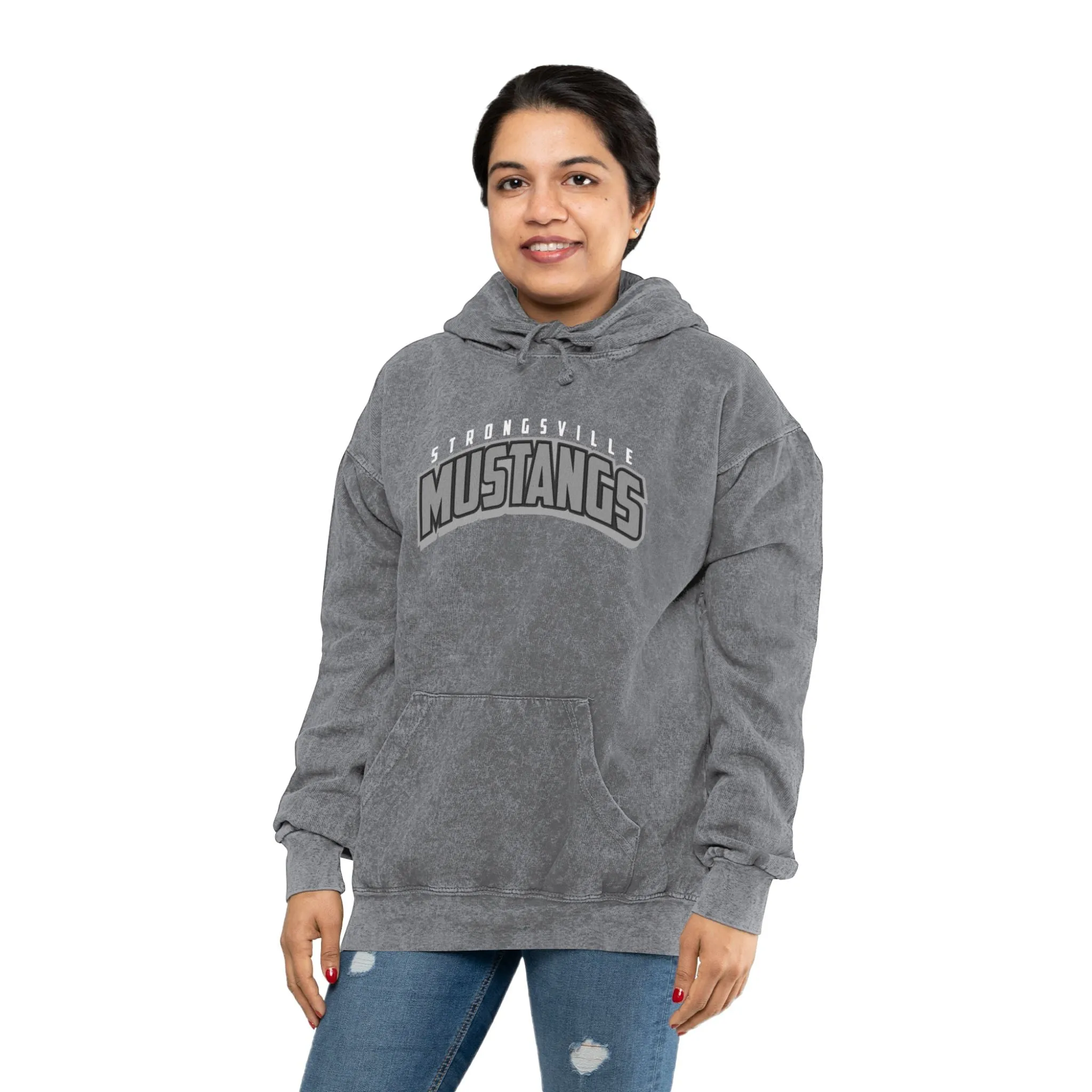 Unisex Mineral Wash Hoodie B&W