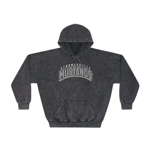 Unisex Mineral Wash Hoodie B&W
