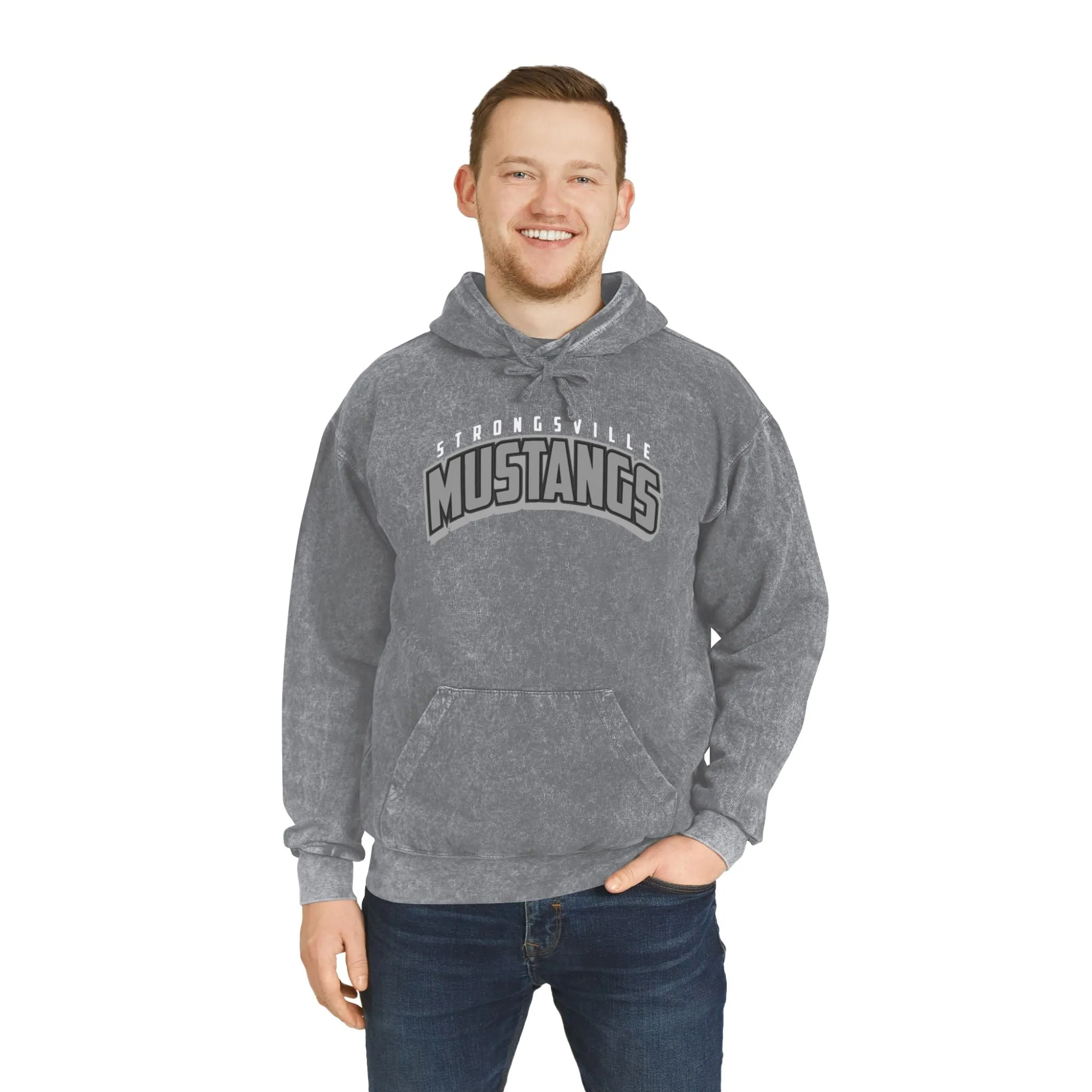 Unisex Mineral Wash Hoodie B&W