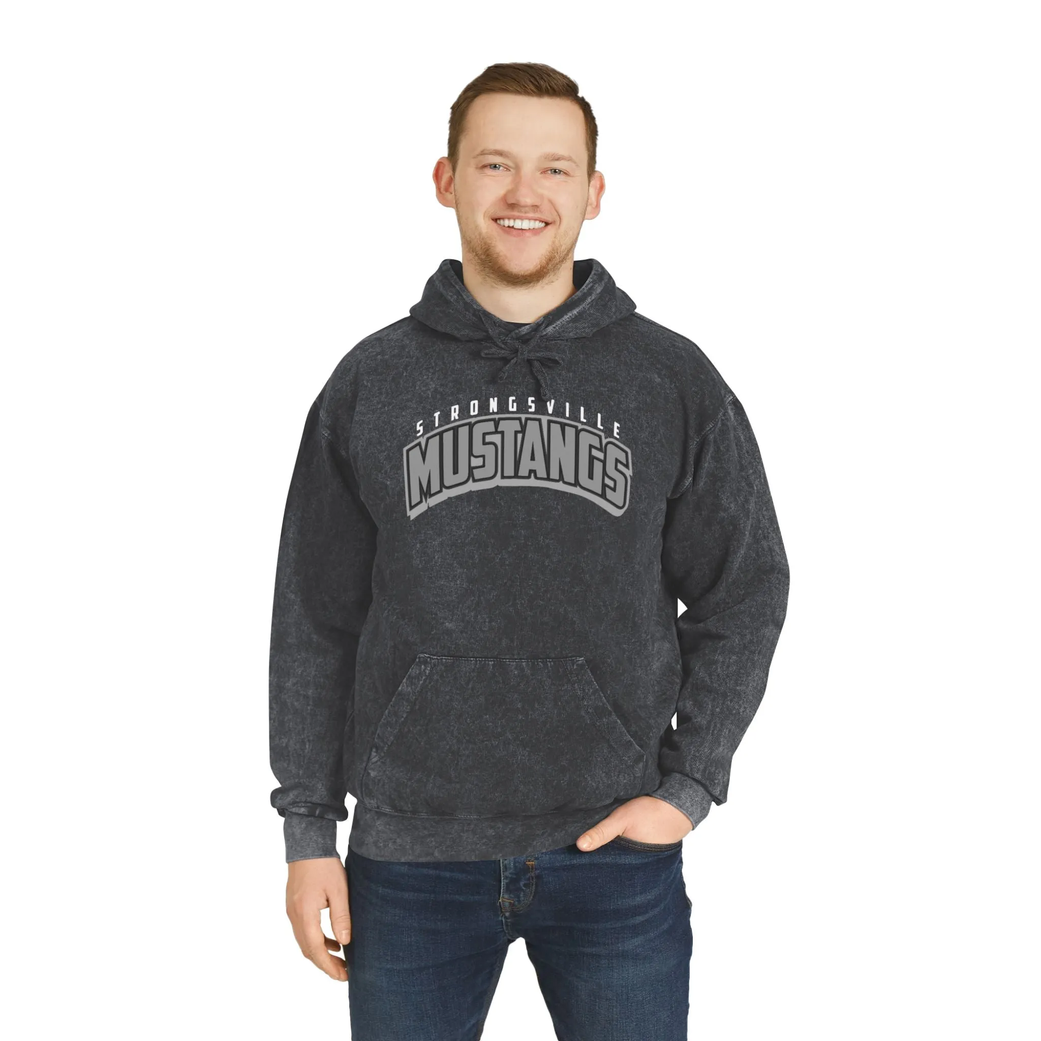 Unisex Mineral Wash Hoodie B&W