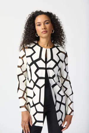 Vanilla/ Black Geometric Print Jacket