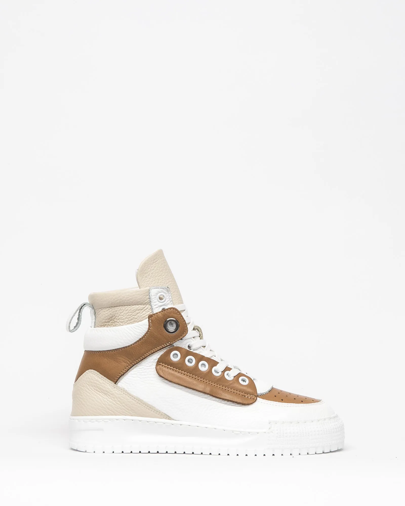 vibe sneaker - mocha/white leather