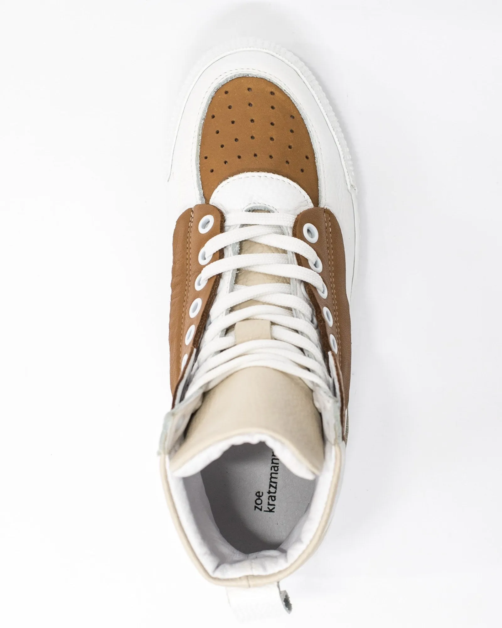 vibe sneaker - mocha/white leather