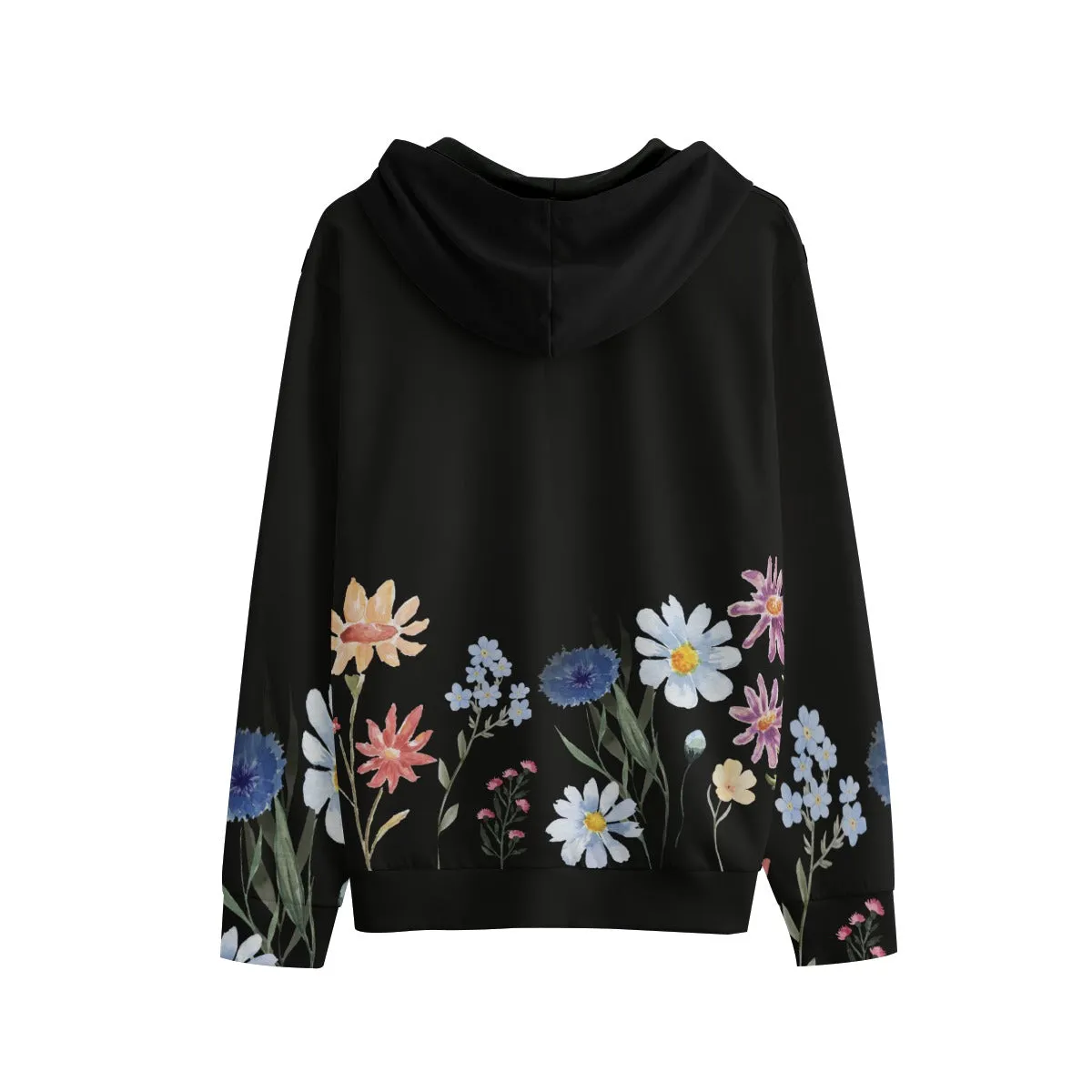 Wildflowers Painted Black L Pullover Hoodie | 310GSM Cotton with Pockets up to 6 XL