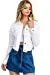 Women Raw Cut Denim Jacket Without Hood