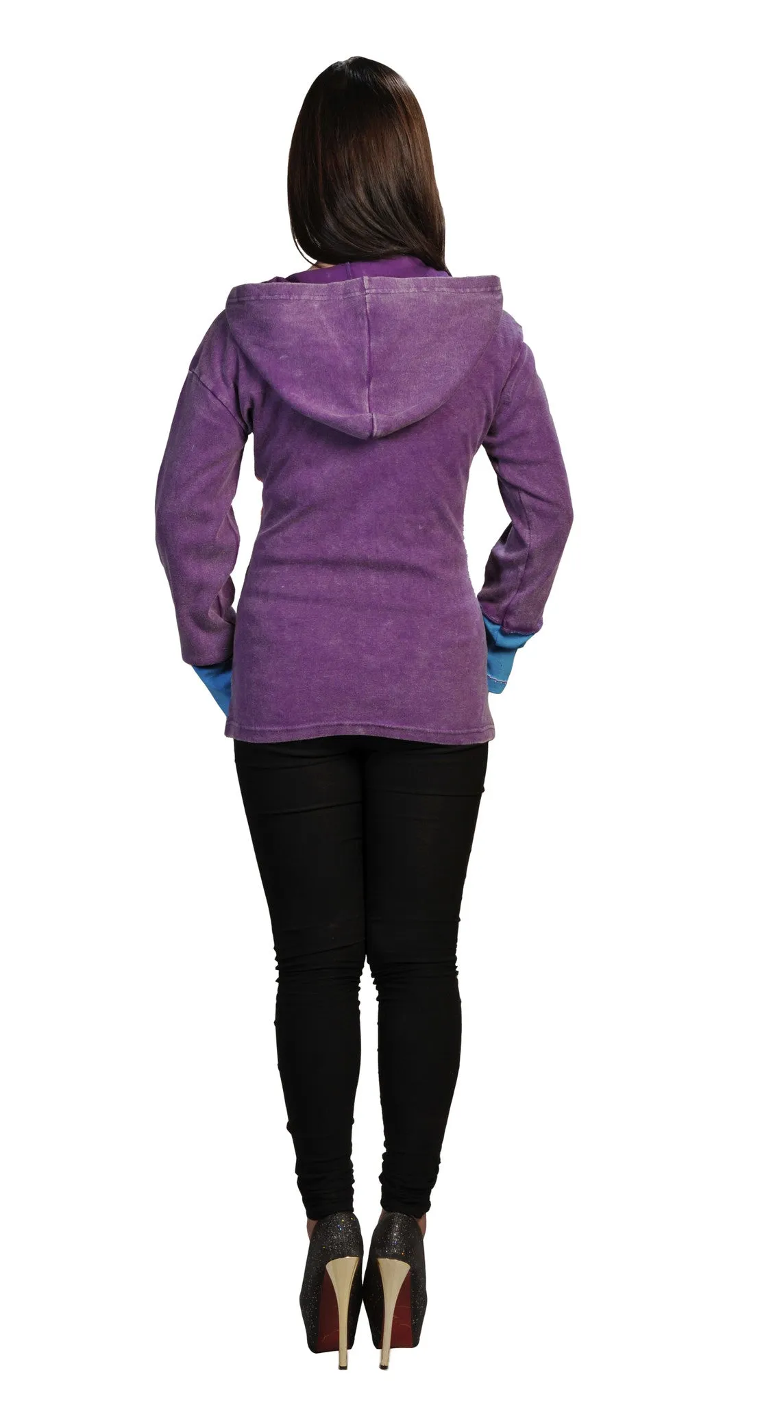 womens-long-sleeve-multicolored-stone-washed-cotton-cardigan-attach-hood