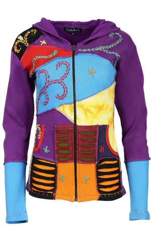womens-long-sleeve-multicolored-stone-washed-cotton-cardigan-attach-hood