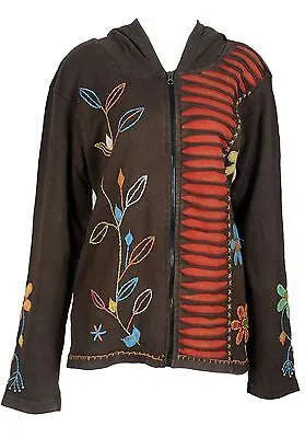 womens-multicolored-stone-washed-cotton-cardigan-with-attach-hood